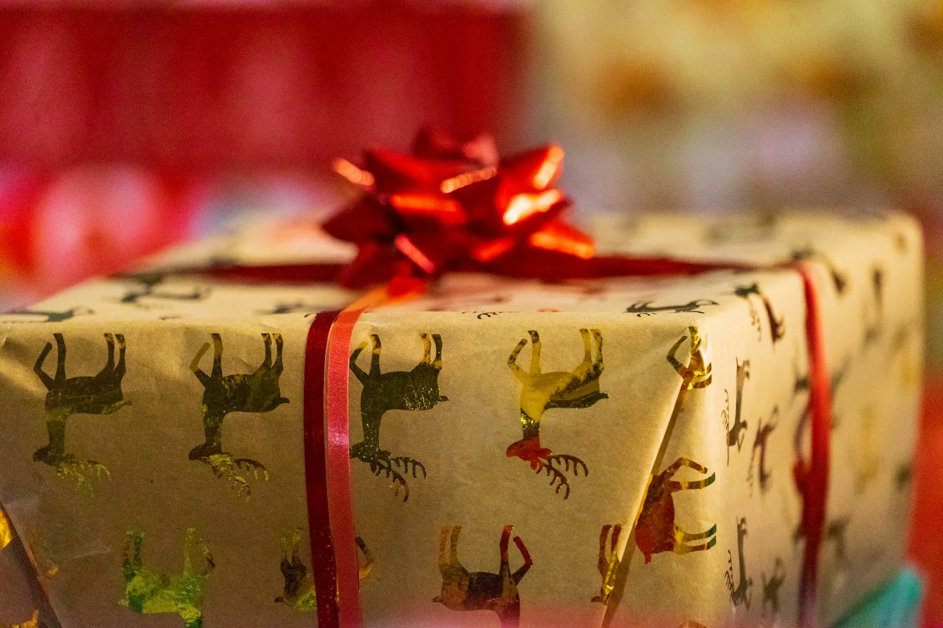 selective focus photography of gift box